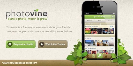 Photovine - Photo Sharing Social Network